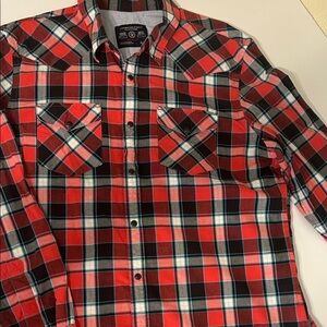 American Eagle Outfitters Red and Black Plaid Shirt